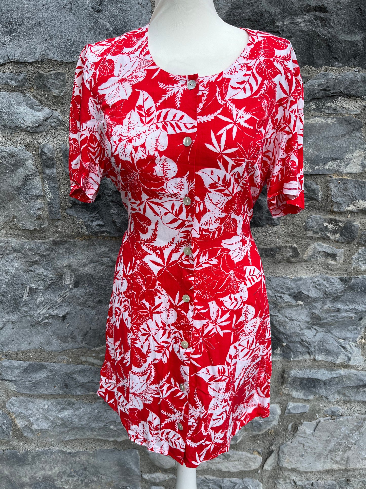 Red floral tunic uk 10