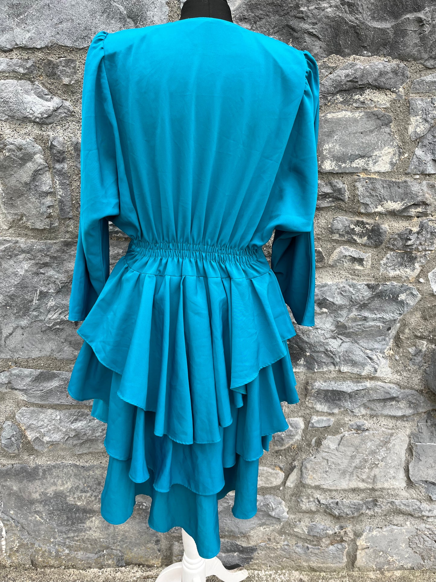 80s teal tiered tunic uk 10-12