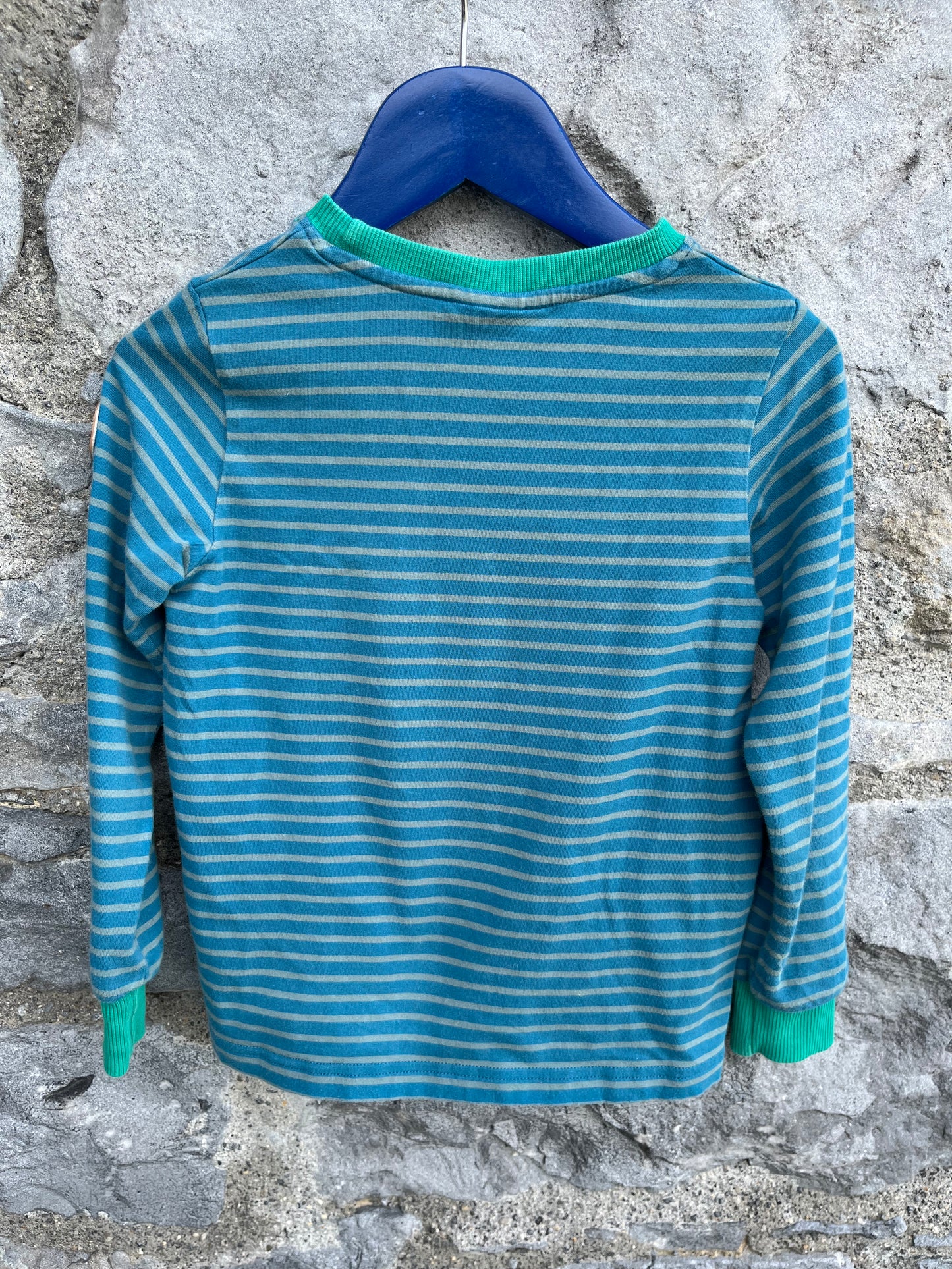 Teal stripy top   3-4y (98-104cm)