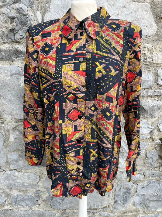 80s Aztec print shirt uk 12