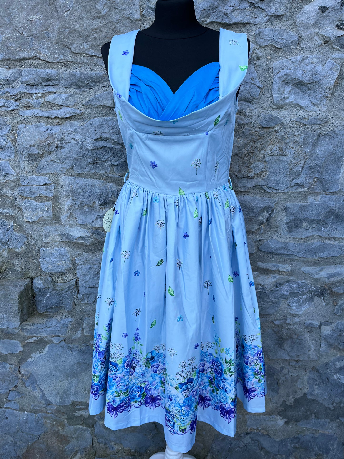 Blue floral dress uk 10