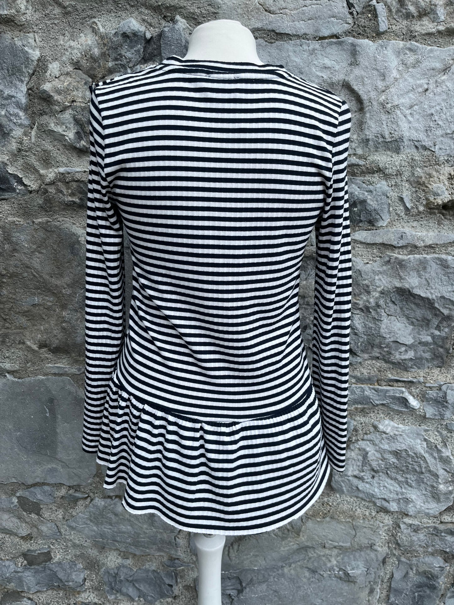 Stripy top with ruffles    uk 10