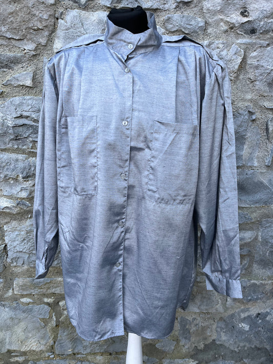 80s silver shirt uk 12-14