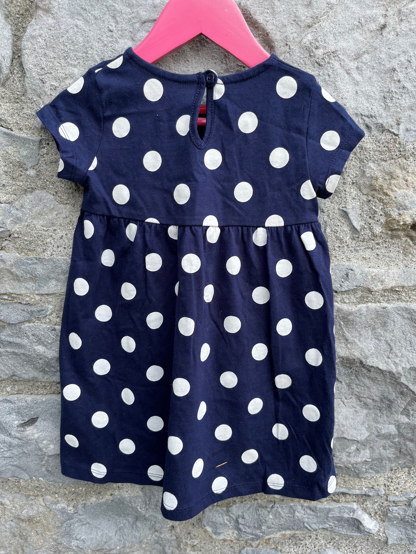 Navy dots dress   12-18m (80-86cm)