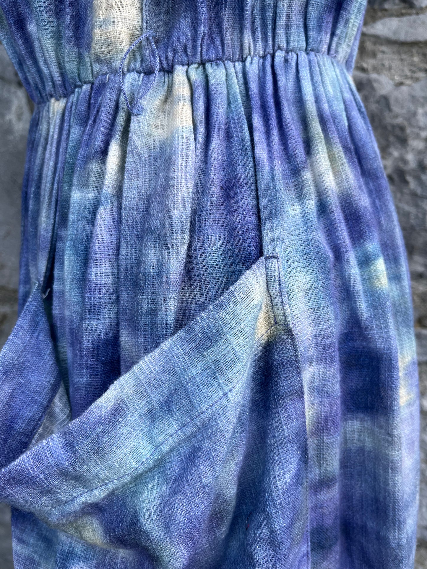 Blue tie dye dress uk 10-12