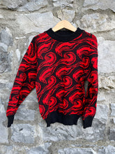 Load image into Gallery viewer, 80s red&amp;black jumper   6y (116cm)
