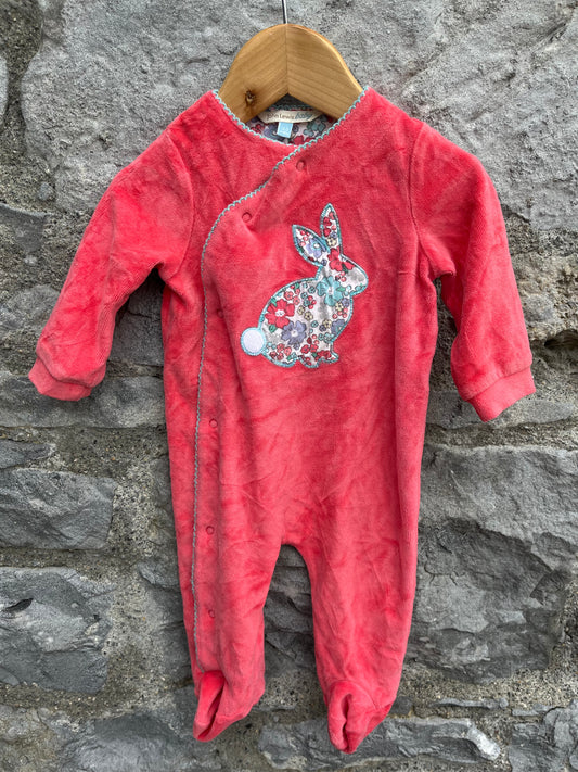 Bunny velour onesie  0-3m (56-62cm)