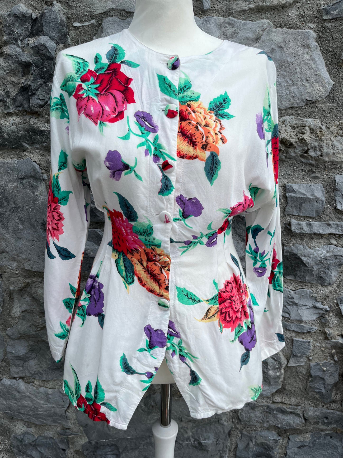 80s floral tunic uk 8-10