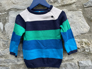 Blue stripy jumper   12-18m (80-86cm)