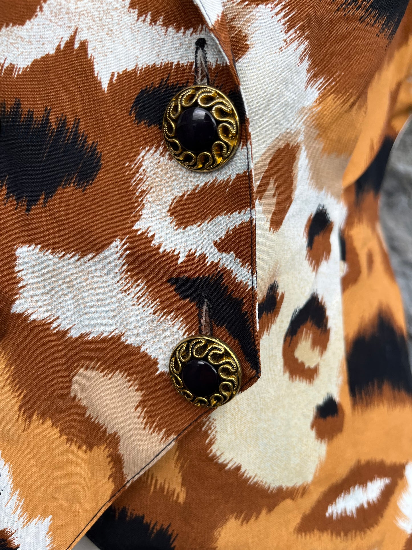 80s tiger print blouse uk 8-10