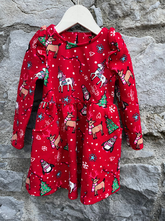 Red Christmas dress   9-12m (74-80cm)