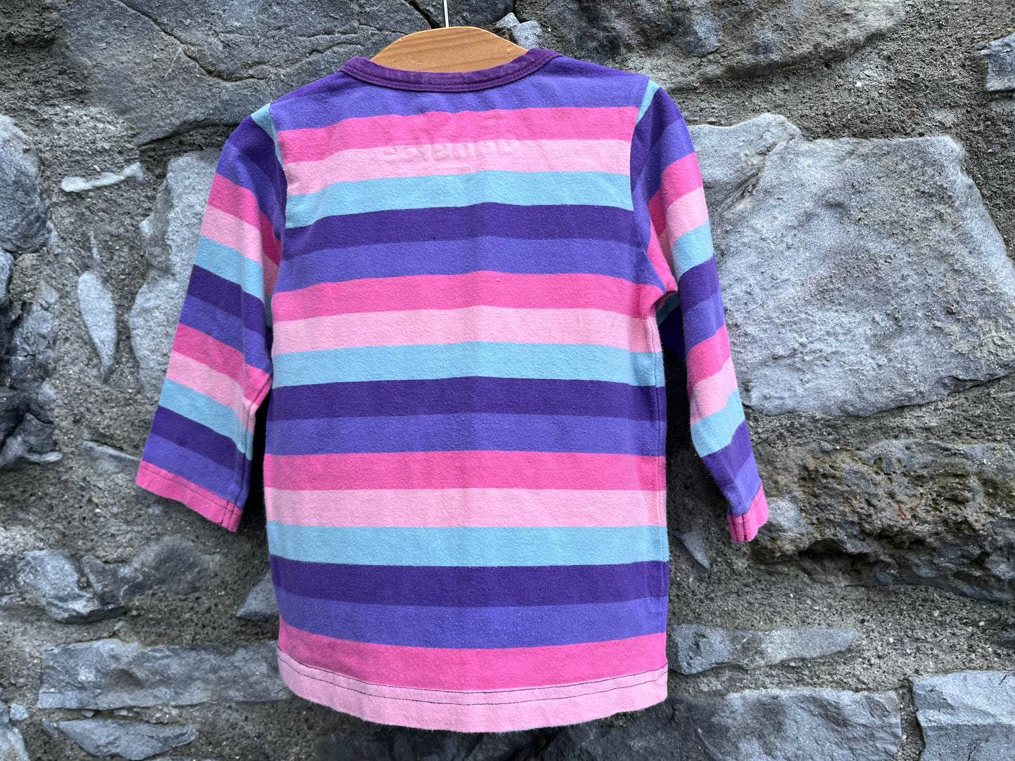 Stripy dove top  12-18m (80-86cm)