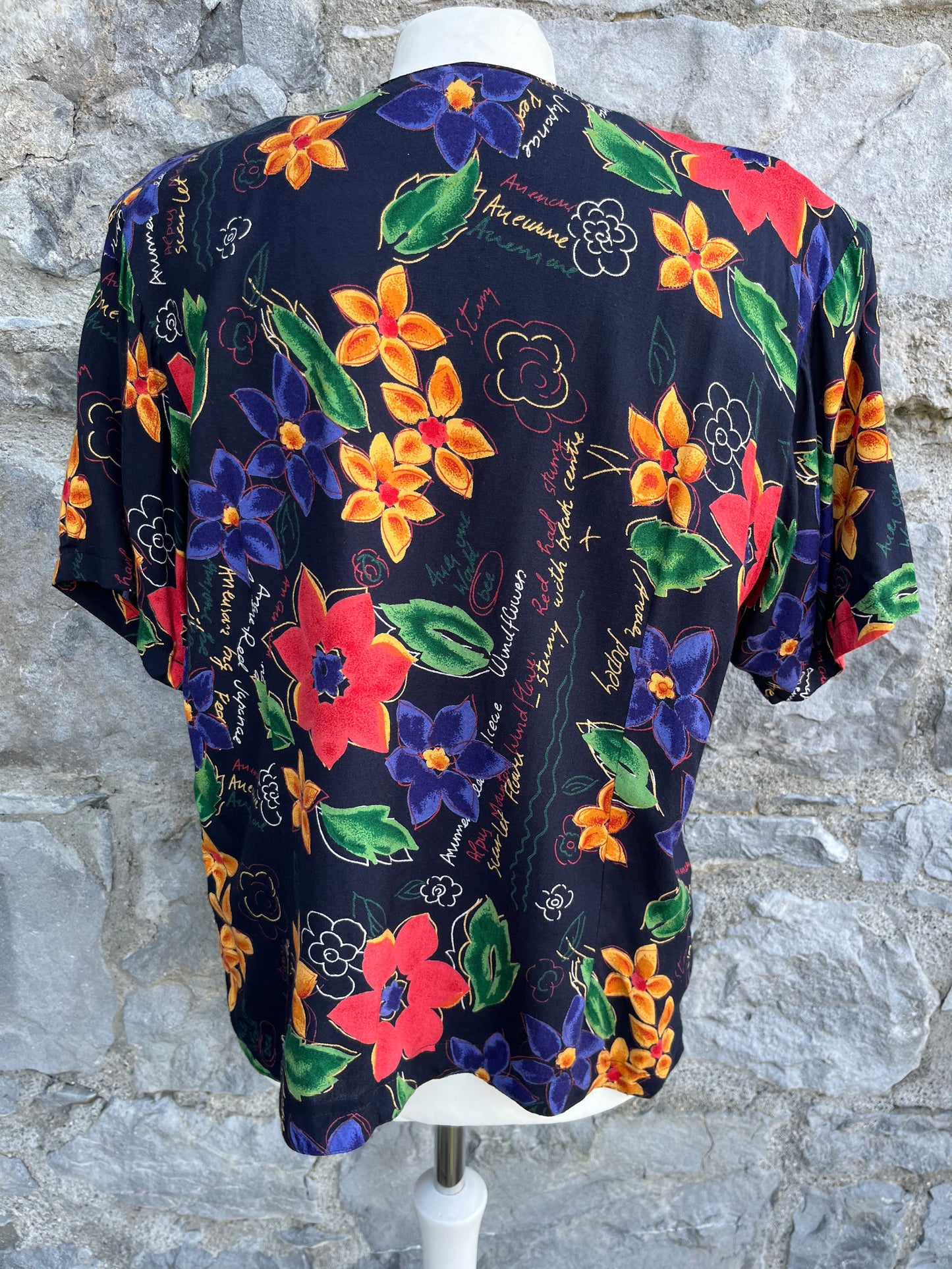 80s floral blouse uk 12