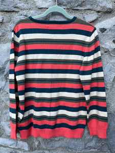 Orange stripy jumper    7-8y (122-128cm)
