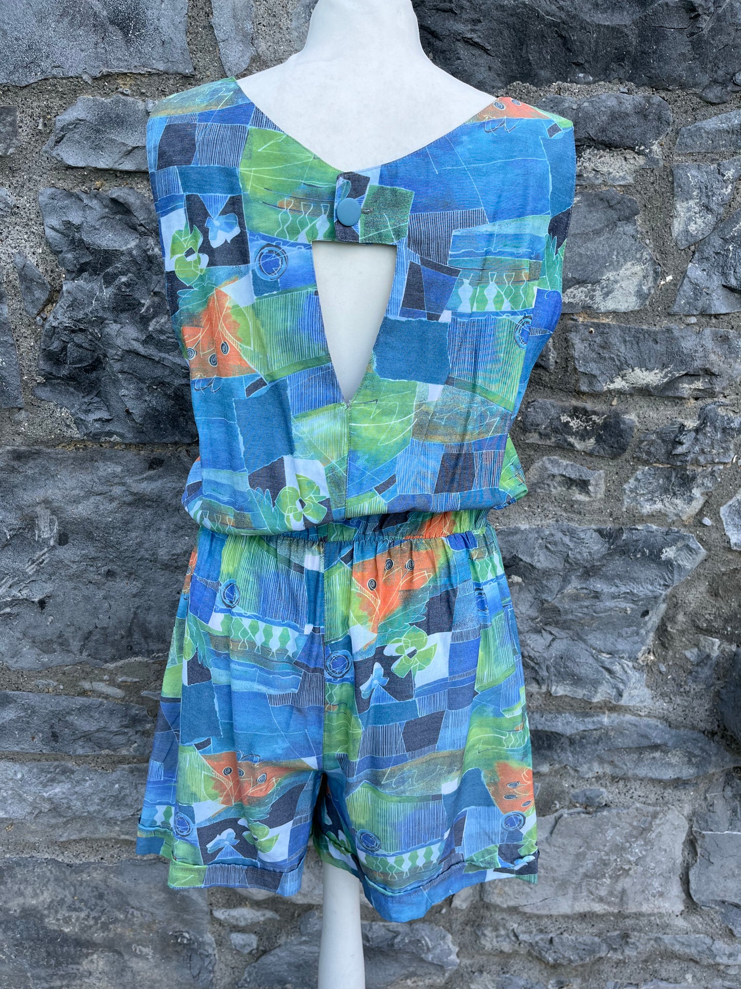 80s patchwork jumpsuit uk 8-10