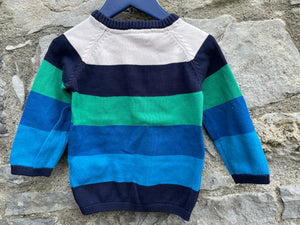 Blue stripy jumper   12-18m (80-86cm)