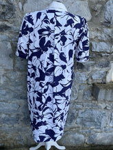 Load image into Gallery viewer, 80s Navy&amp;white dress uk 10-12
