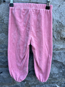 Pink velour pants  12-18m (80-86cm)