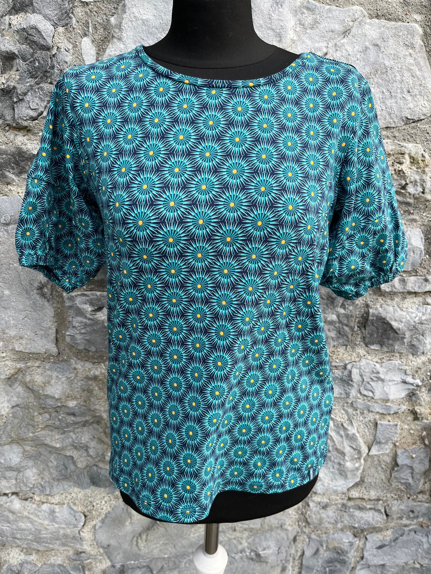 Mandala teal top uk 8-10