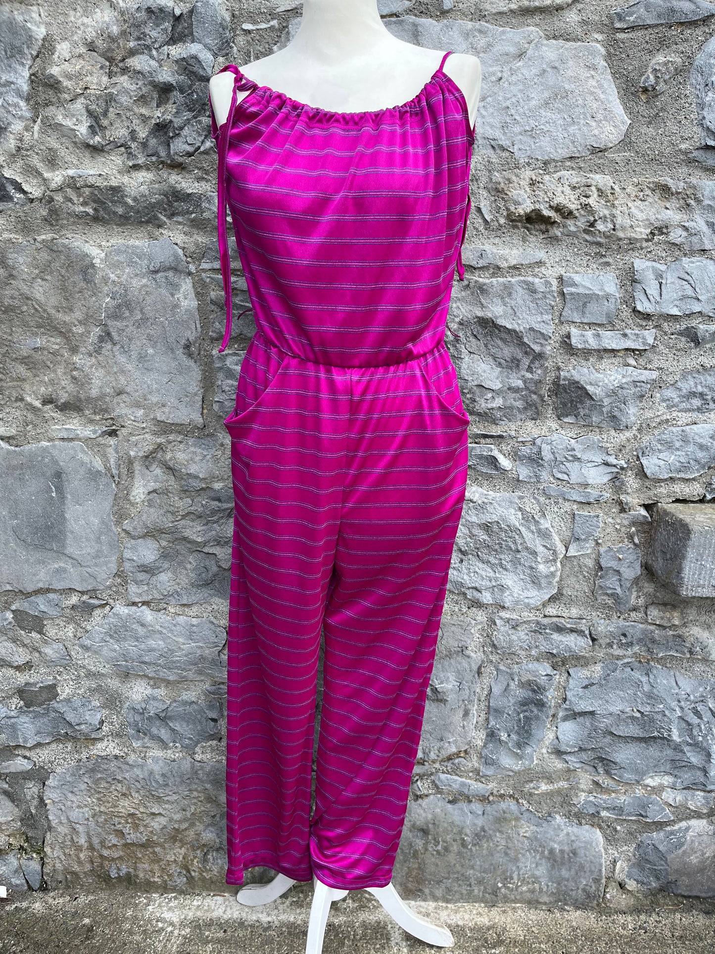 80s pink jumpsuit uk 10