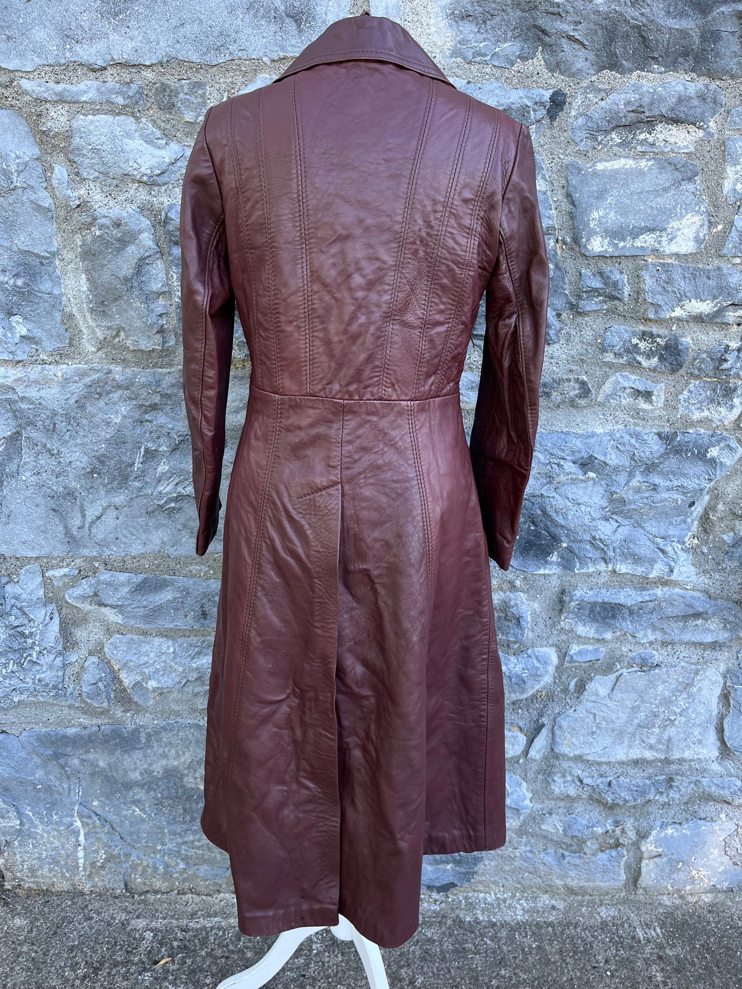 Brown leather coat uk 6-8