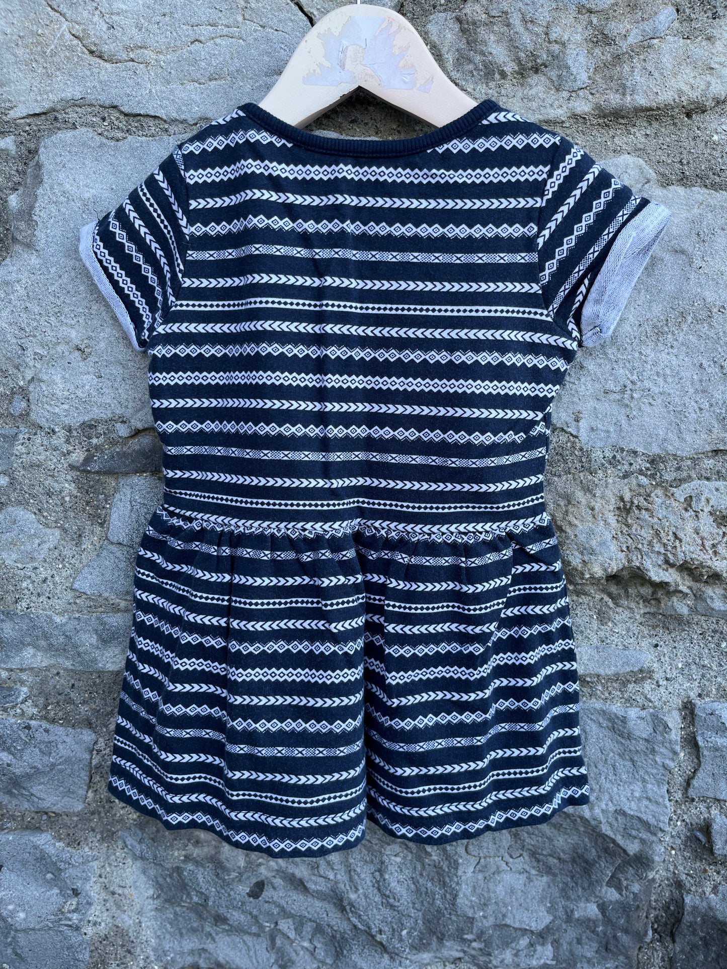 Geometric navy dress  12-18m (80-86cm)