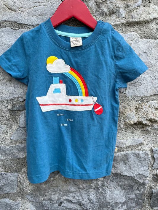 Rainbow boat T-shirt    3-4y (98-104cm)