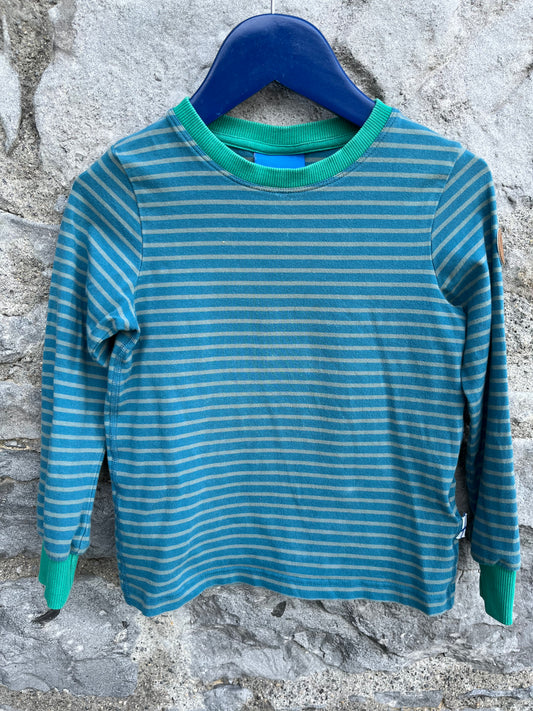 Teal stripy top   3-4y (98-104cm)