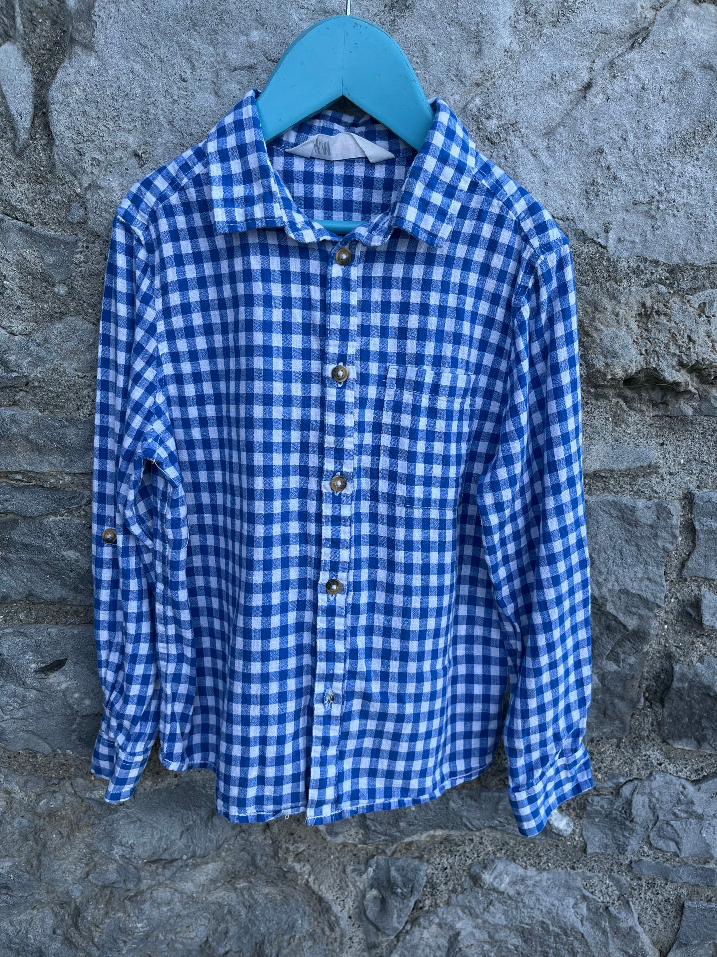 Blue gingham shirt   6-7y (116-122cm)