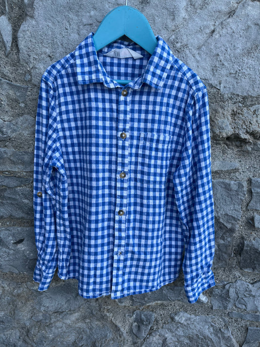 Blue gingham shirt   6-7y (116-122cm)