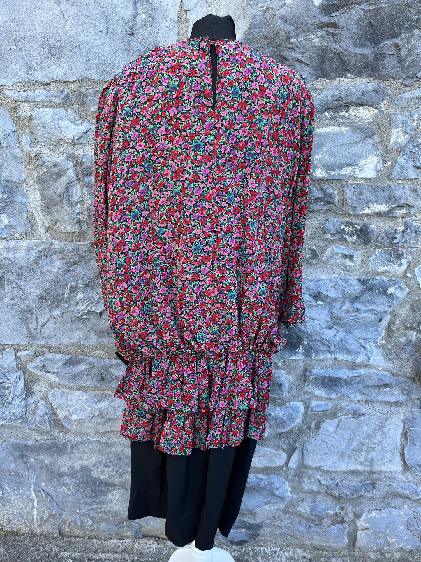 80s floral dress uk 18-20