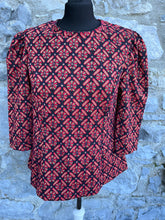 Load image into Gallery viewer, Red geometric top uk 14
