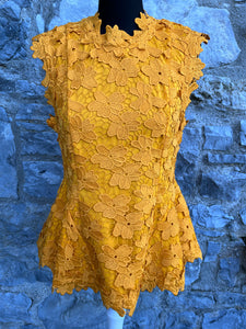Yellow lace top uk 10-12