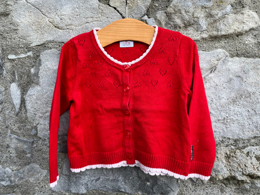 PoP Red pointelle cardigan  12-18m (80-86cm)