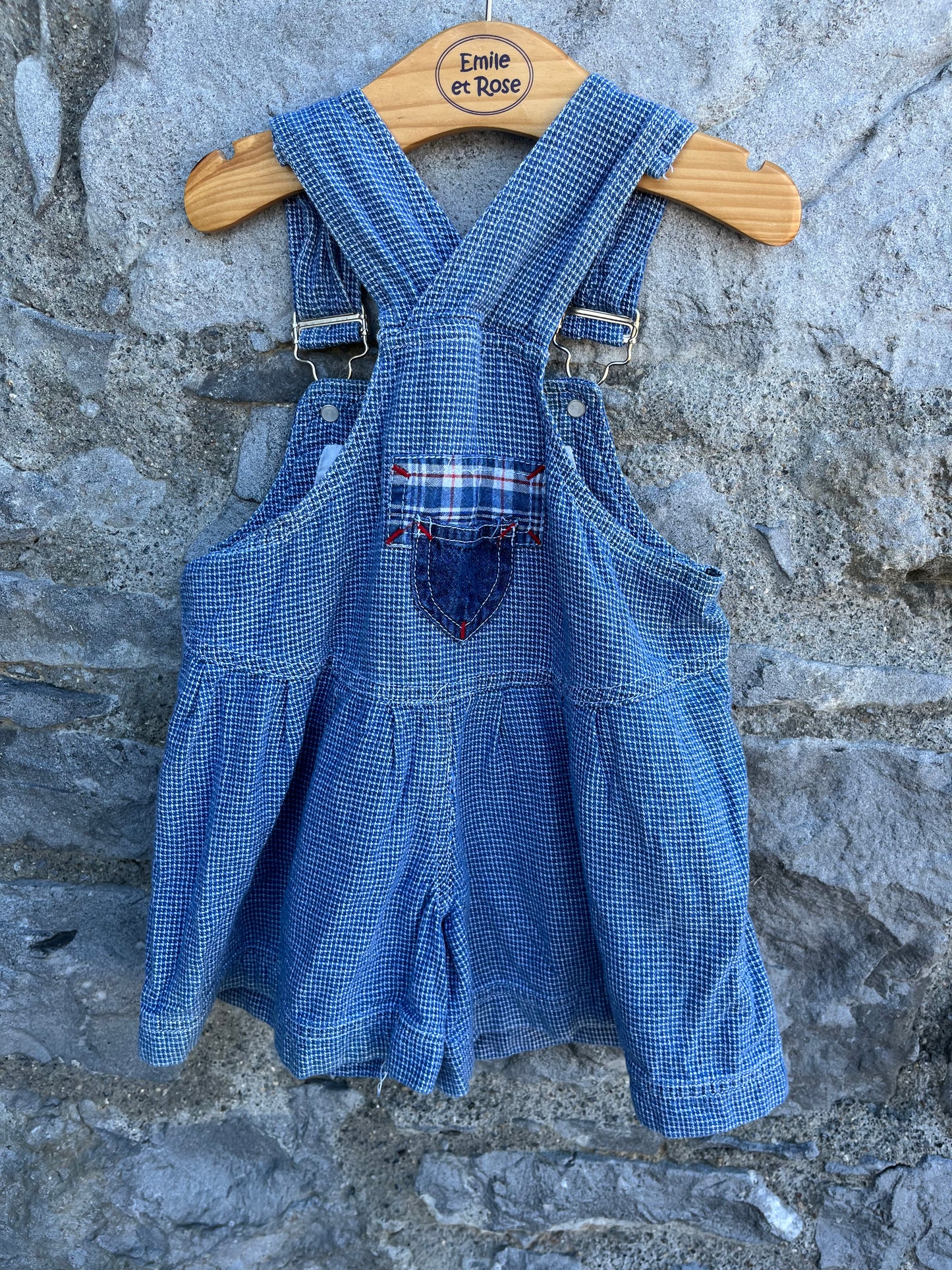 80s checked dungarees   12-18m (80-86cm)