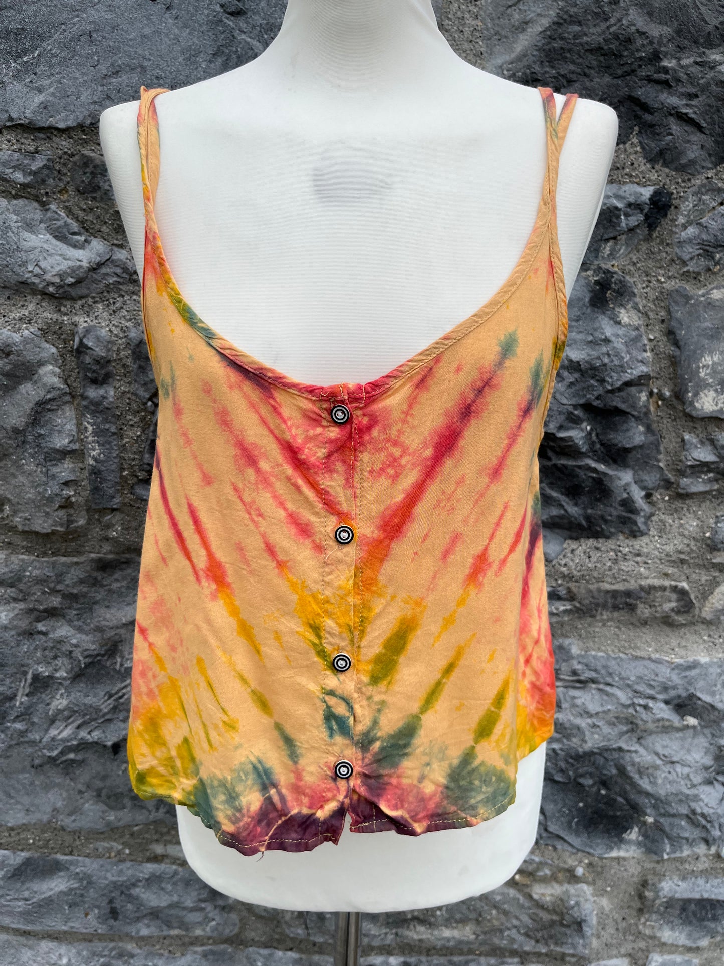 Orange tie dye top uk 10-12