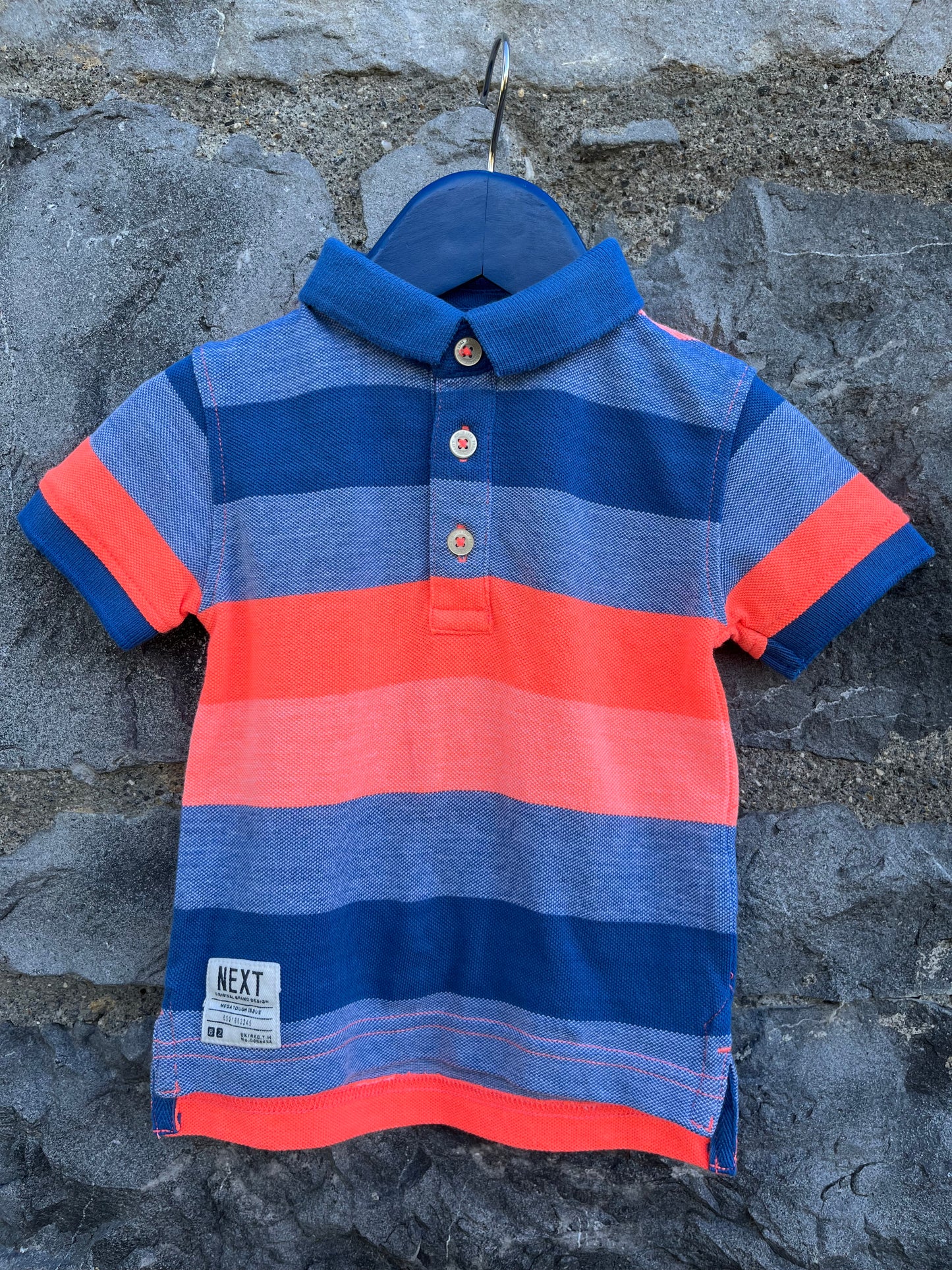 Blue&orange polo top    6-9m (68-74cm)