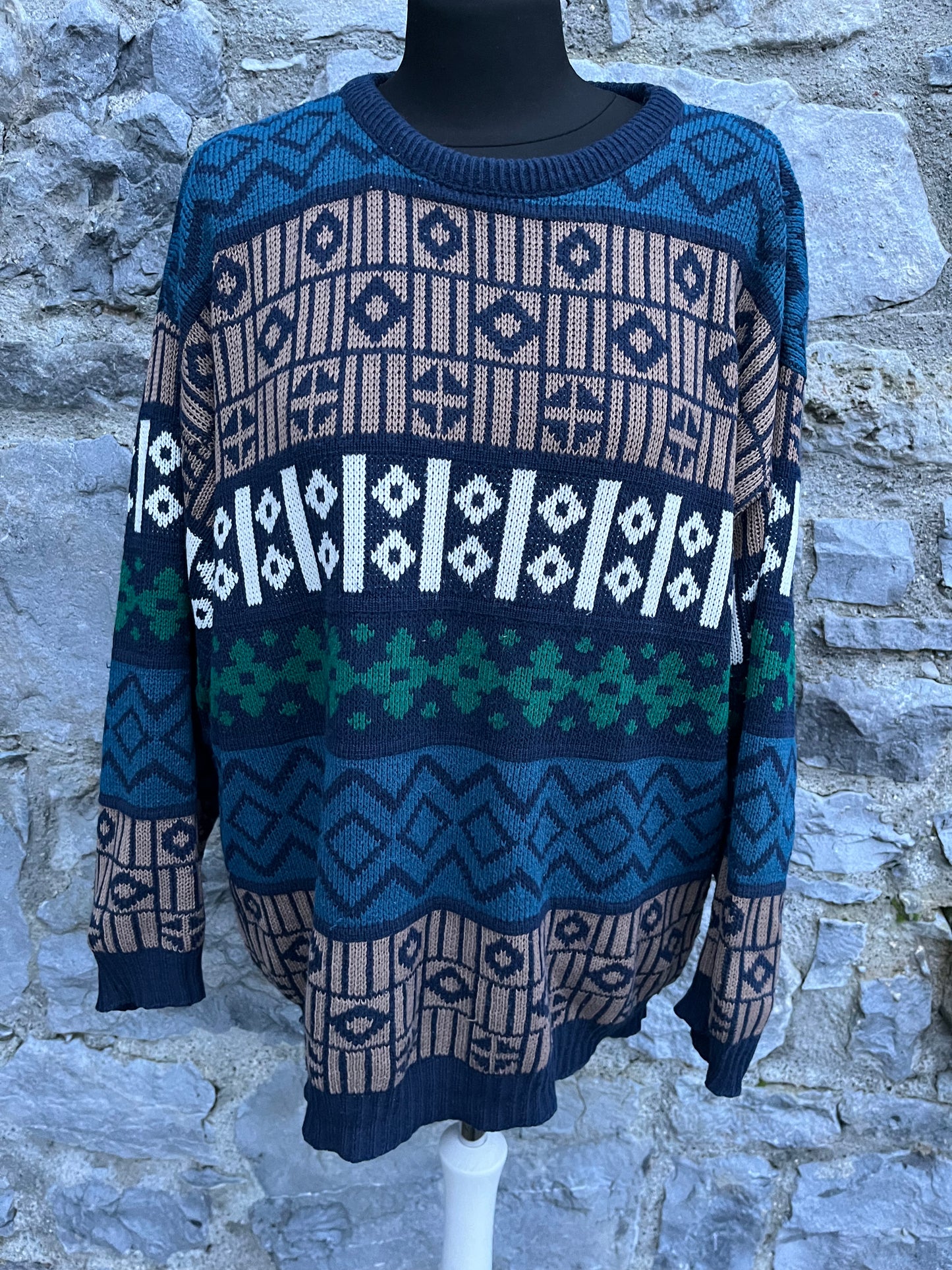 80s geometric jumper M/L