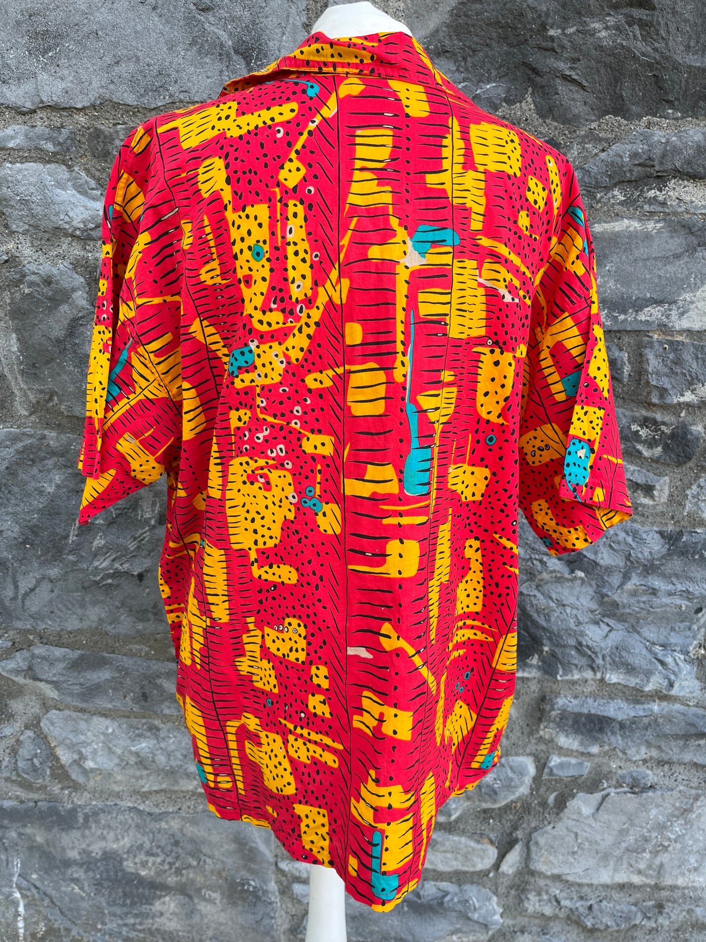 80s red surfer shirt S/M