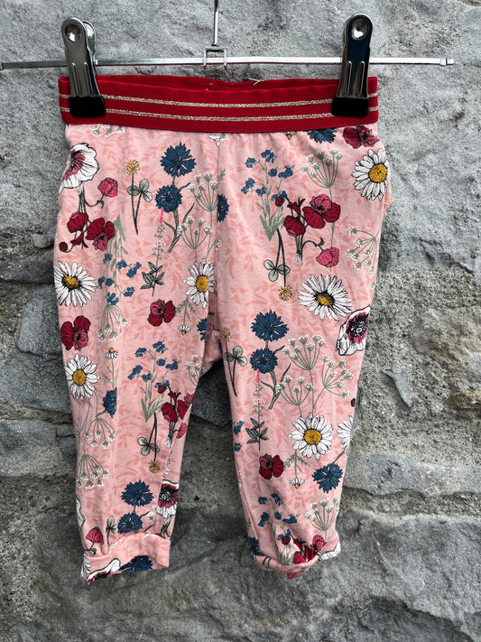 Floral pink leggings    4-6m (62-68cm)