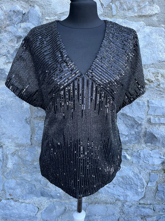 Black sequin top uk 8-10