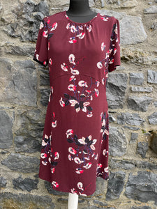Maroon floral dress uk 12