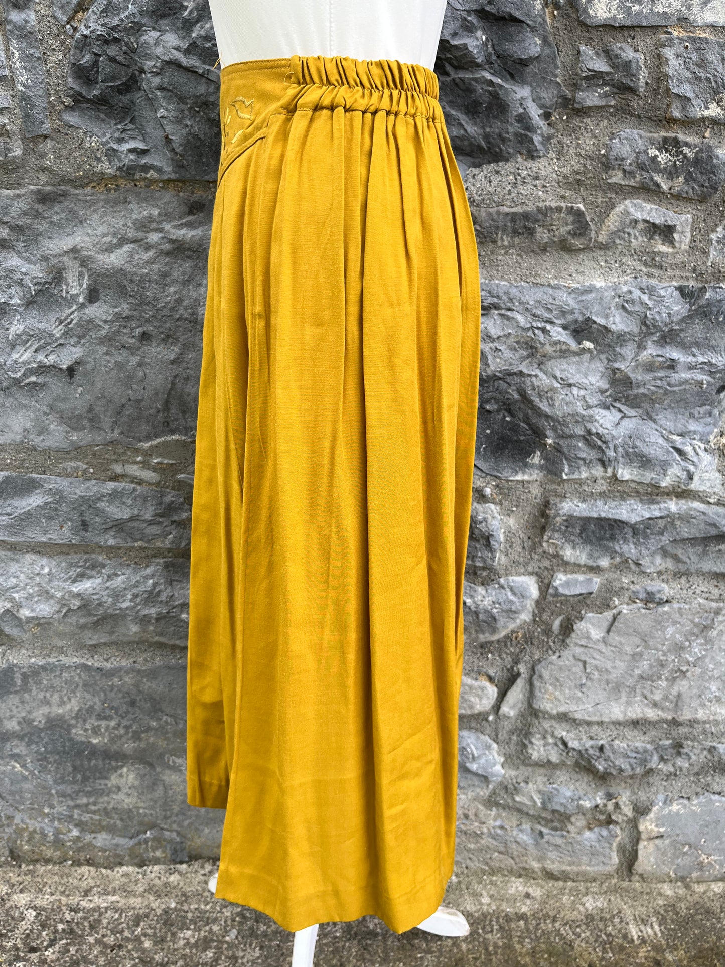 80s mustard skirt uk 6-8