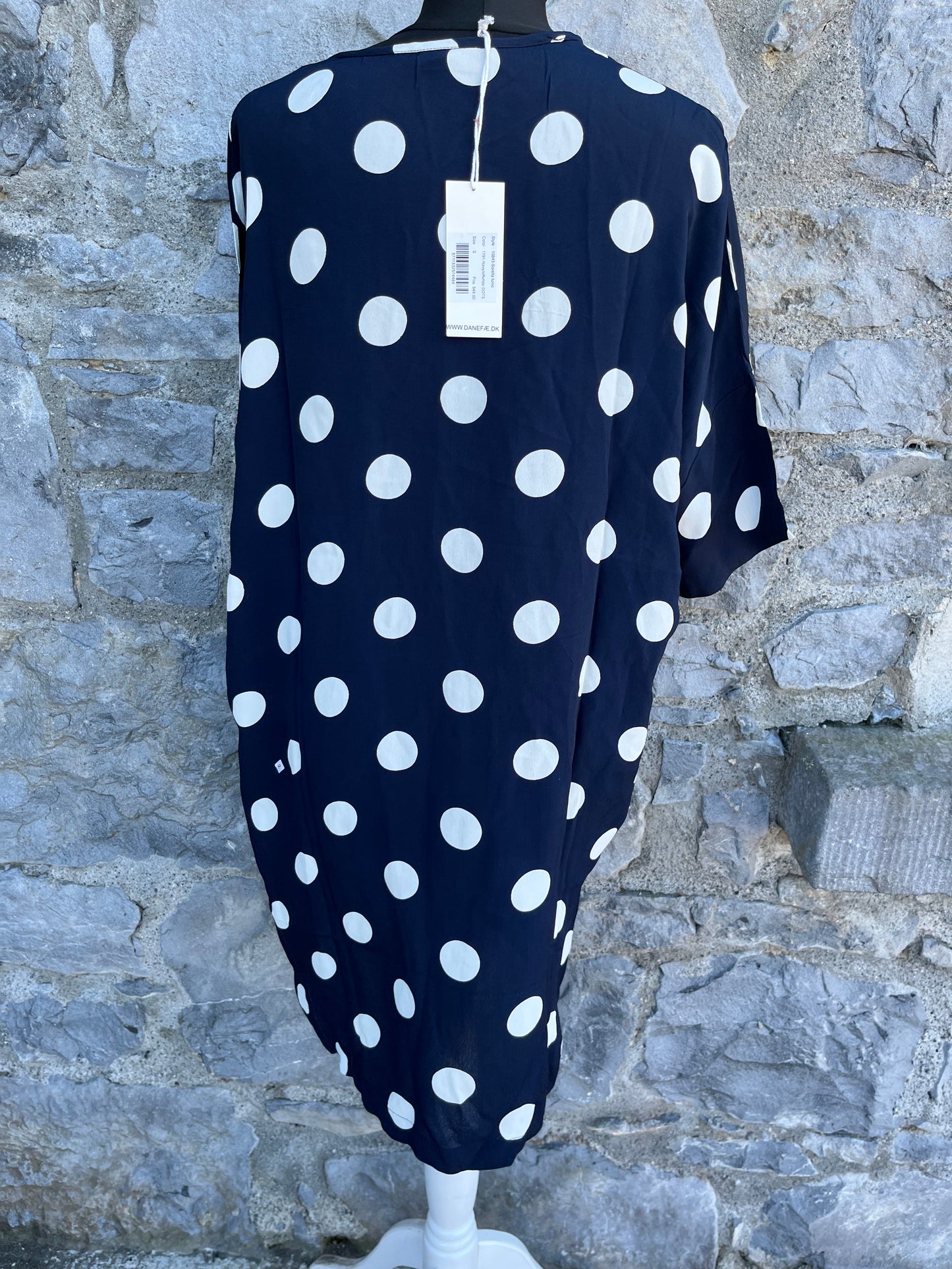 Navy dots oversized tunic   uk 10-12