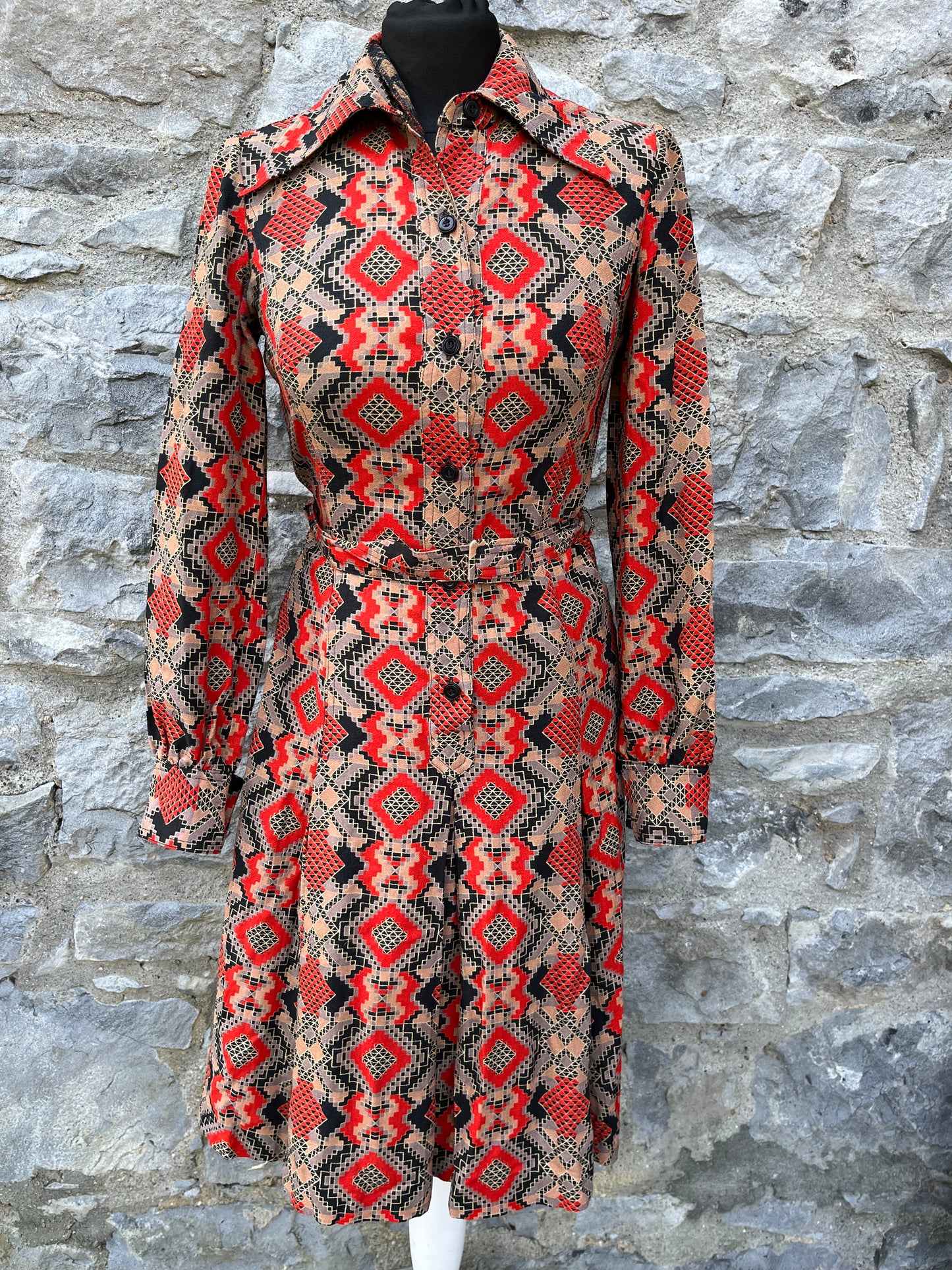 70s geometric dress uk 6-8