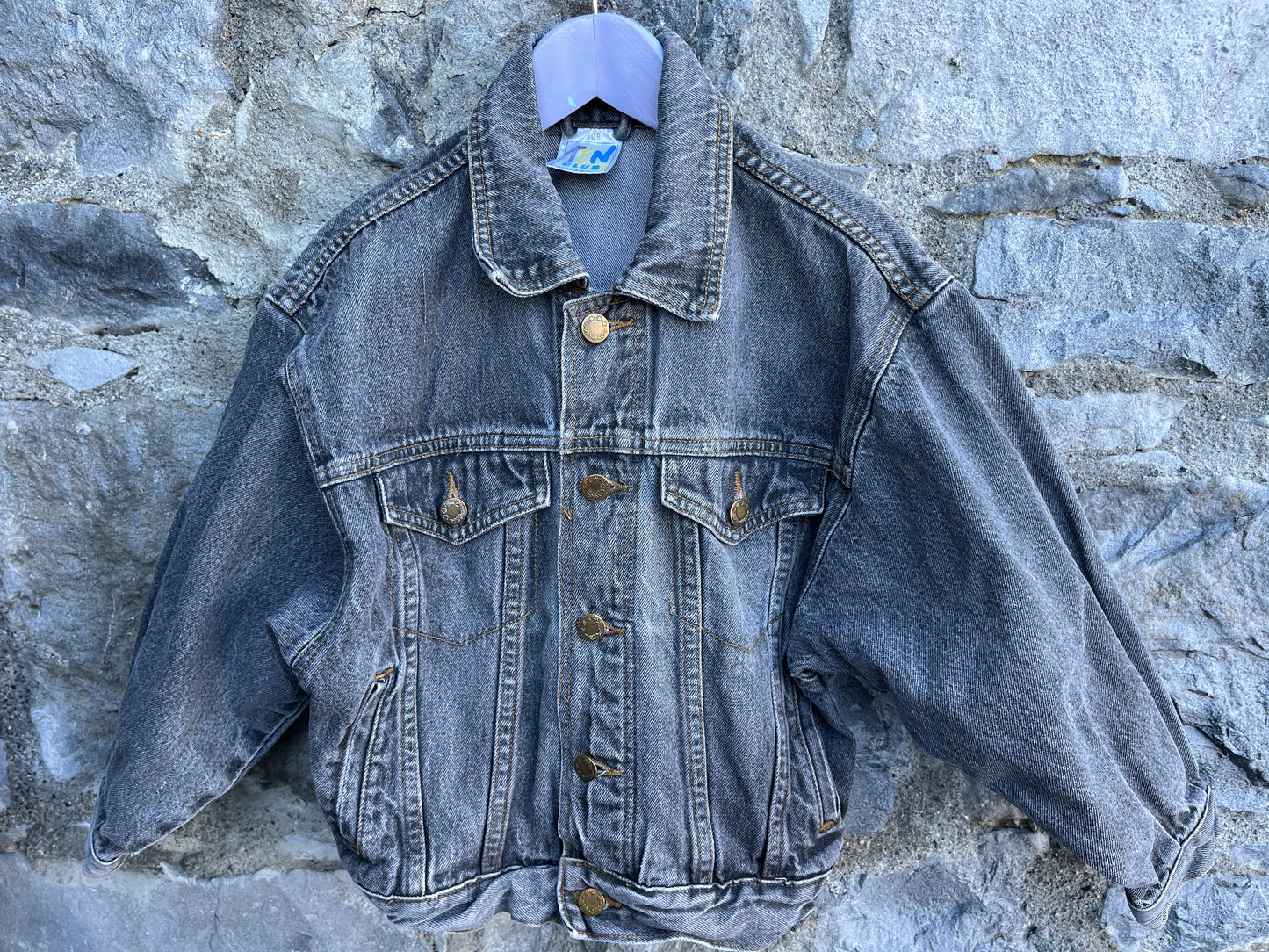 80s grey denim jacket    6-7y (116-122cm)