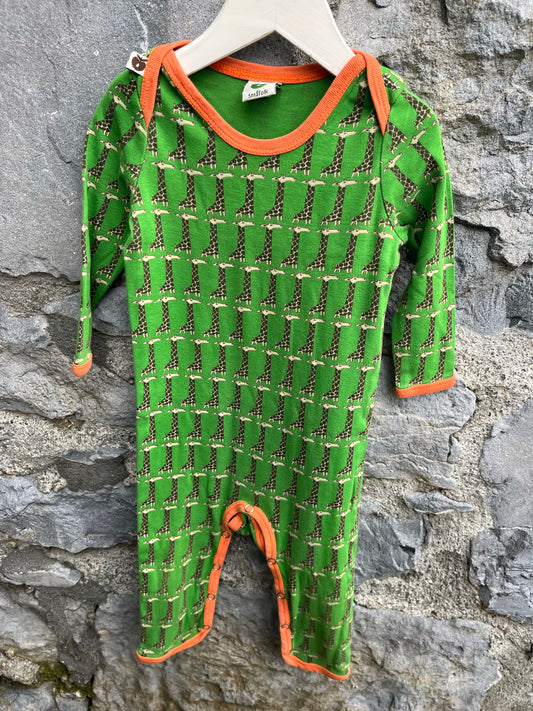 Green giraffe onesie  9m (74cm)