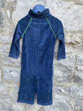 Load image into Gallery viewer, Navy velour jumpsuit    18m (86cm)
