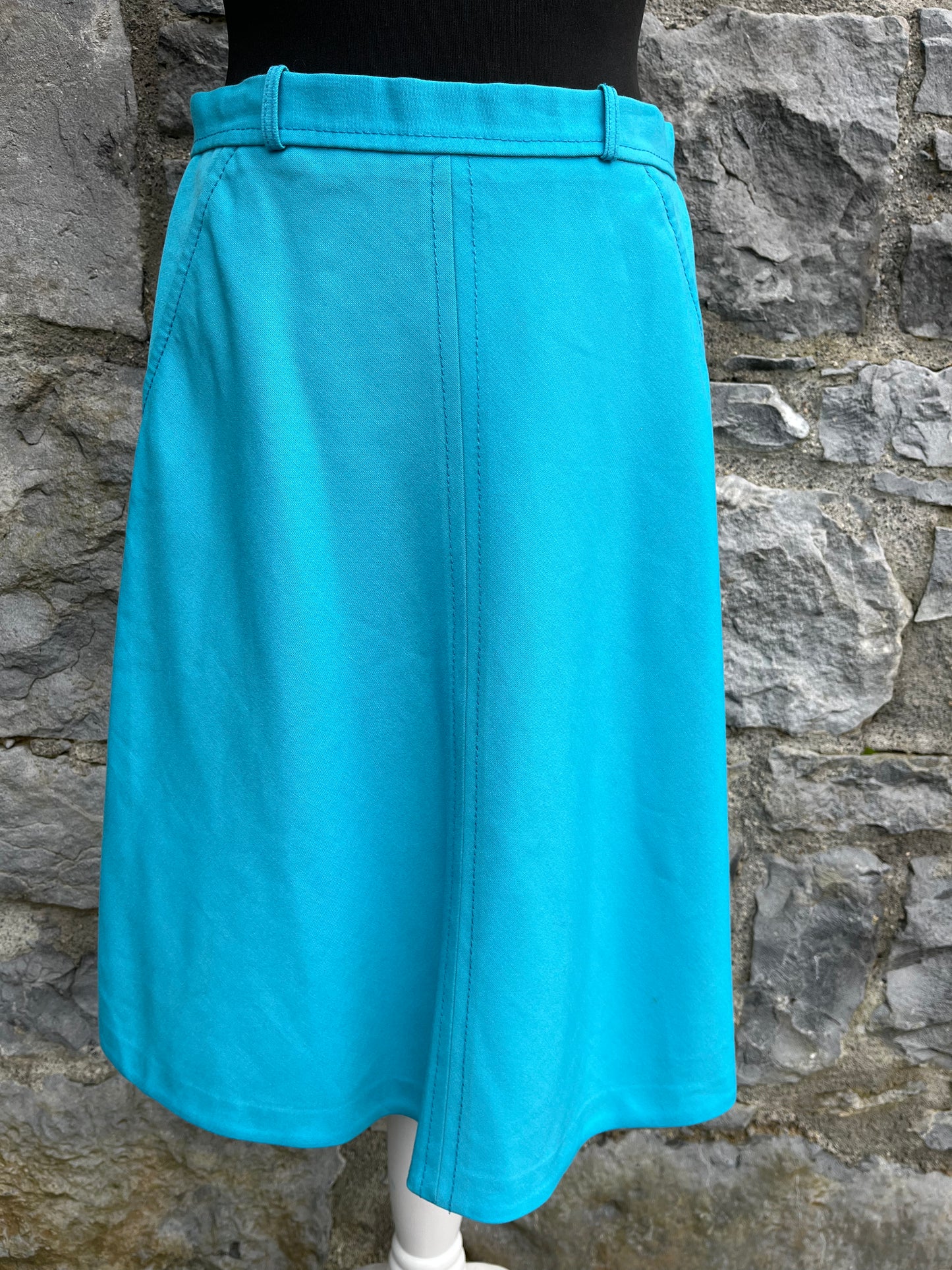 70s A-line blue skirt uk 8-10