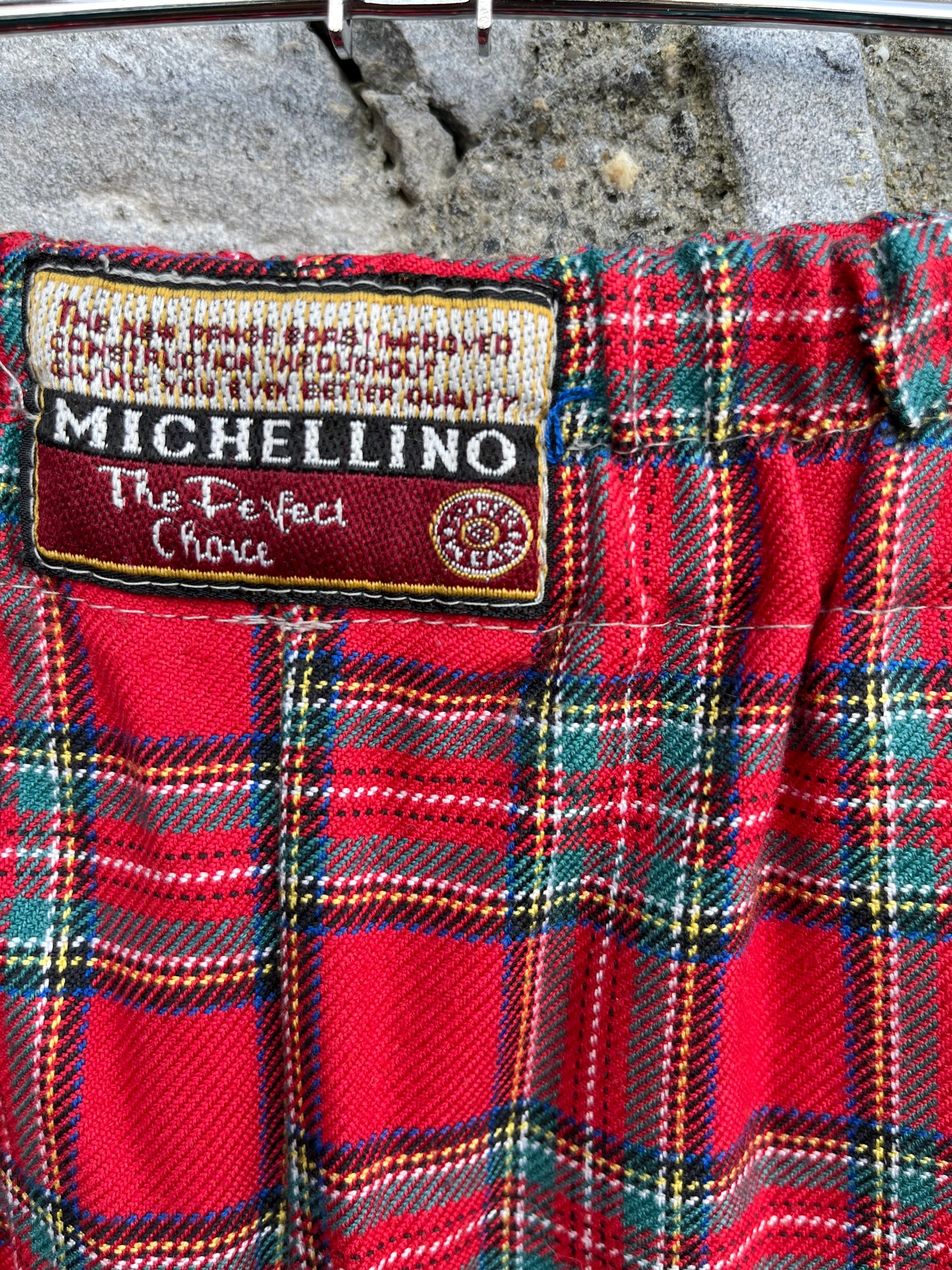 80s red tartan shorts    5-6y (110-116cm)